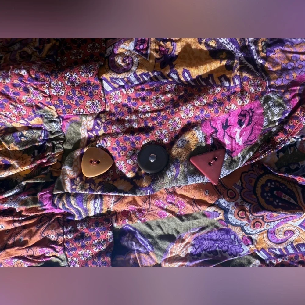 paul harris jumpsuit dress floral 9/10 Vintage Colorful Summer Cotton Pocket - Picture 9 of 16